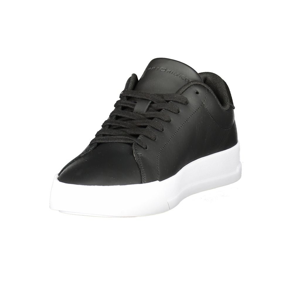 Tommy Hilfiger Schwarzes Leder Herren Sneaker