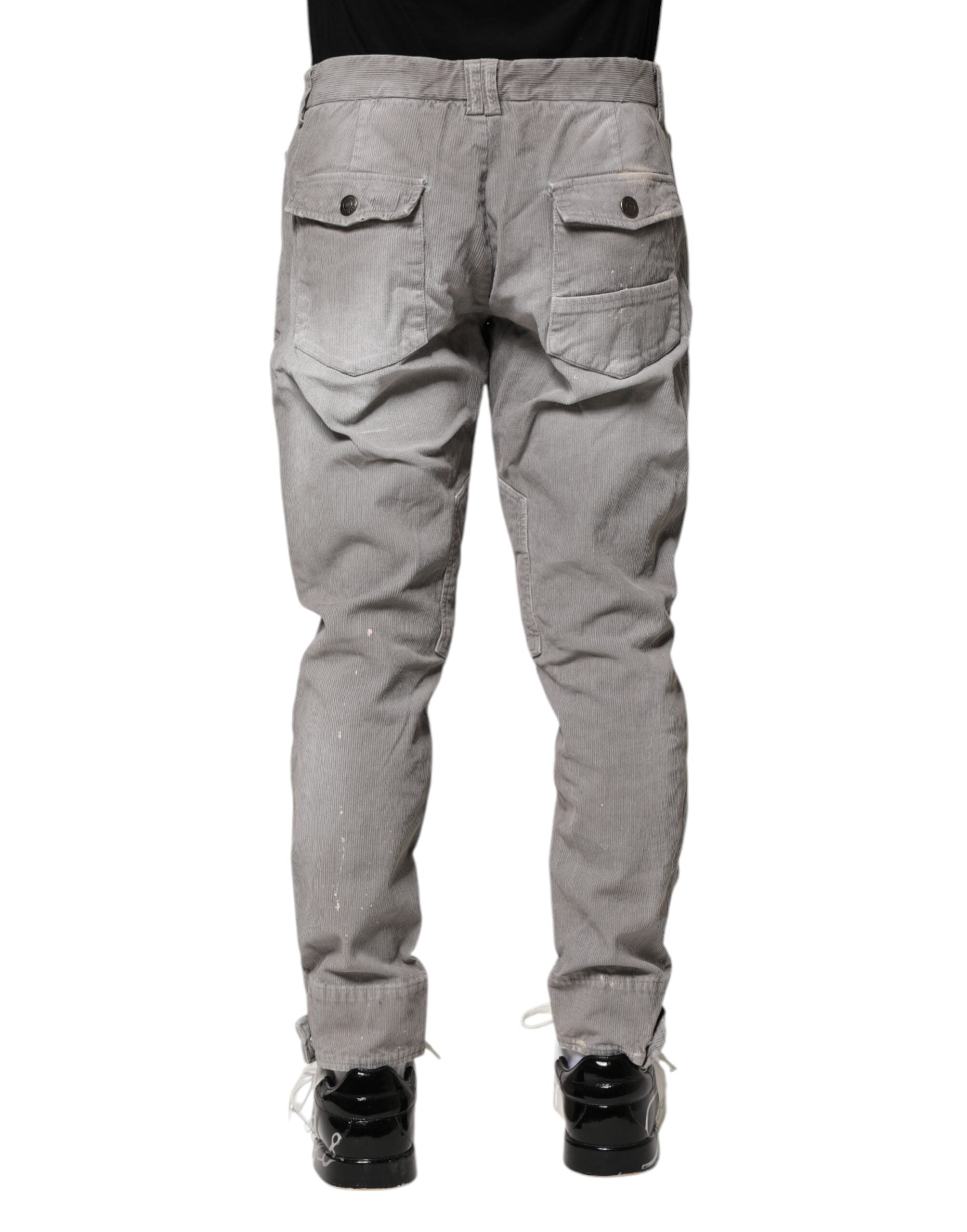 Balmain Hellgraue gewaschene Skinny Fit Herren Denim Jeans