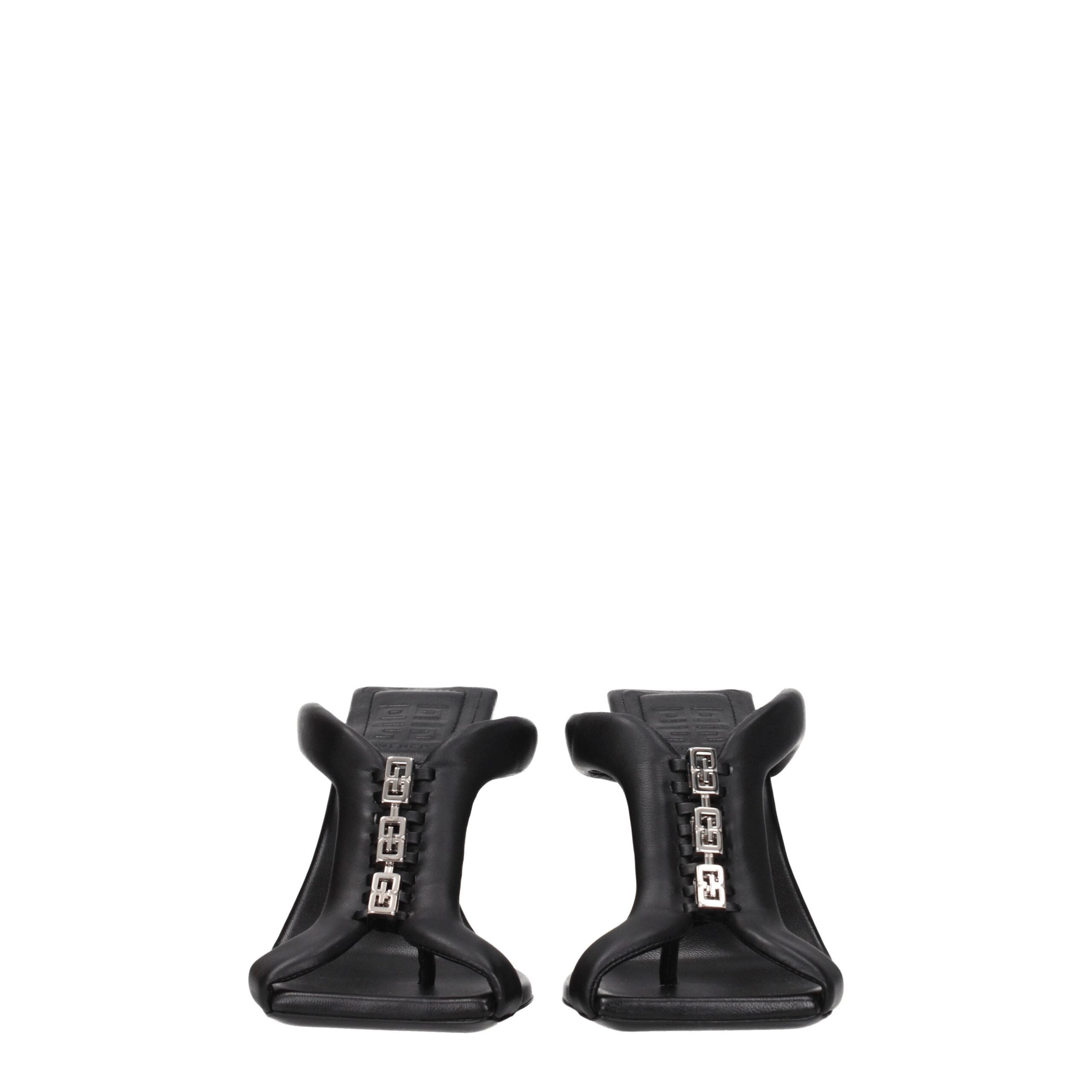 Givenchy Schwarze Leder Stiletto Heels Sandalen