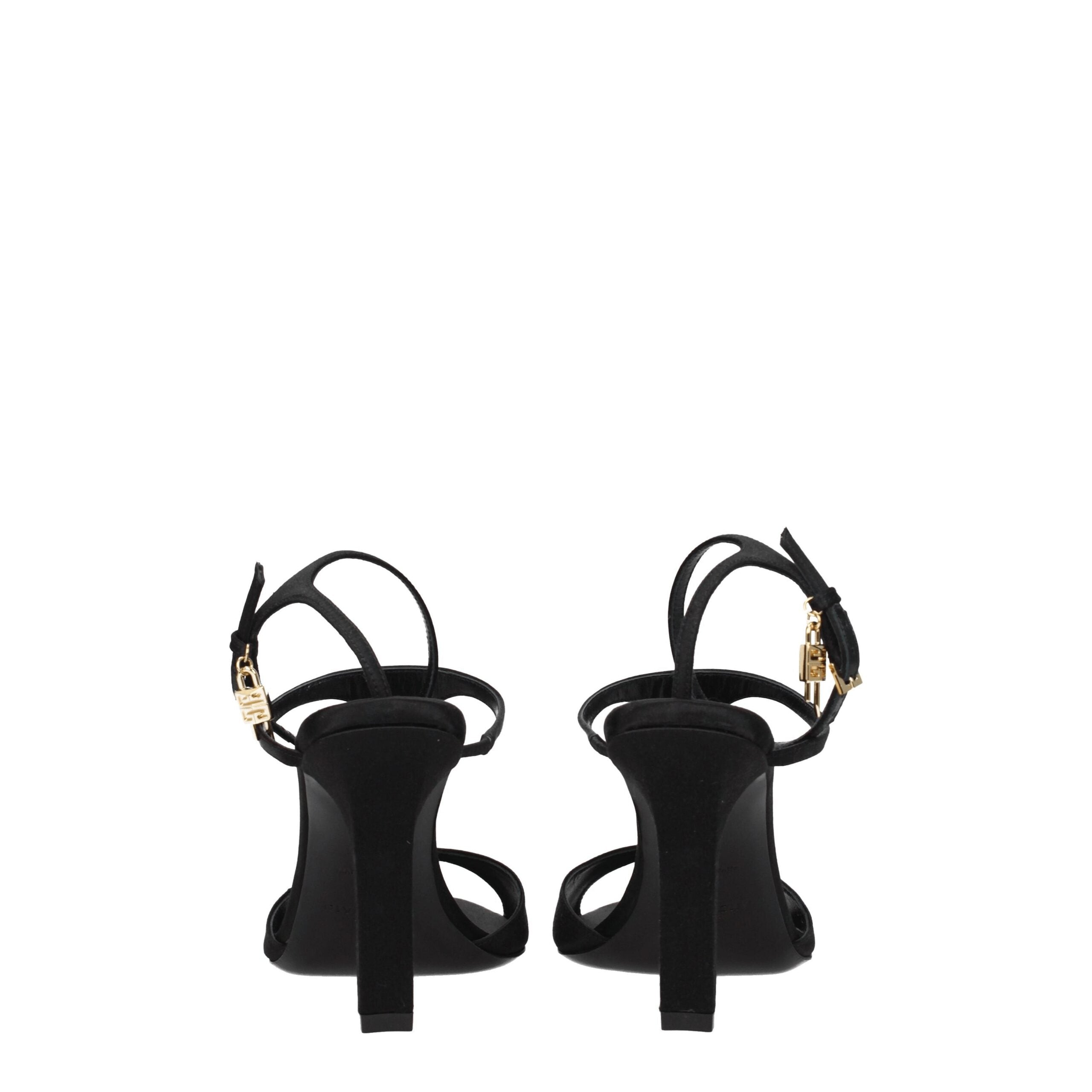 Givenchy Schwarze Satin Stiletto Heels Sandalen