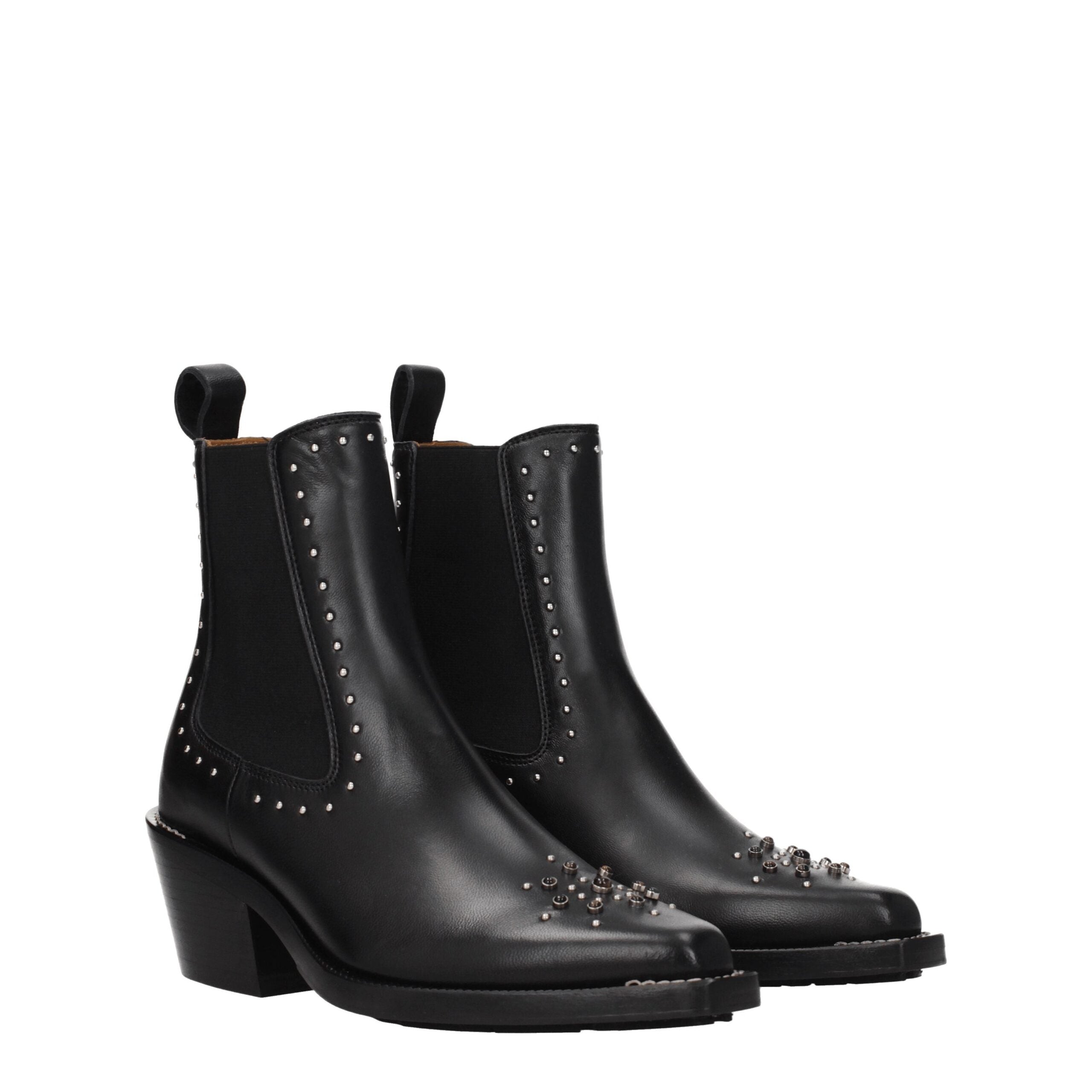 Chloé Schwarze Lederstiefeletten