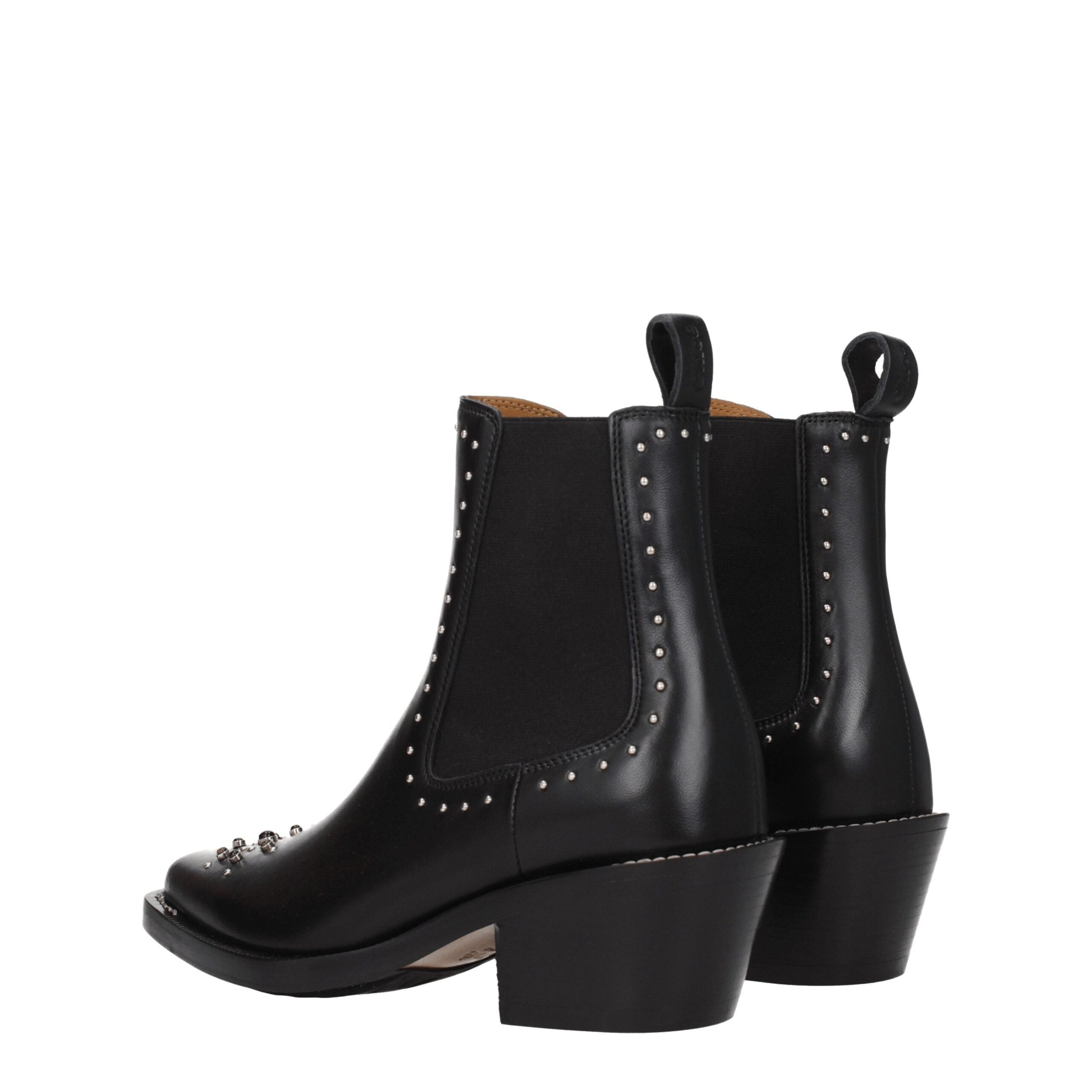 Chloé Schwarze Lederstiefeletten