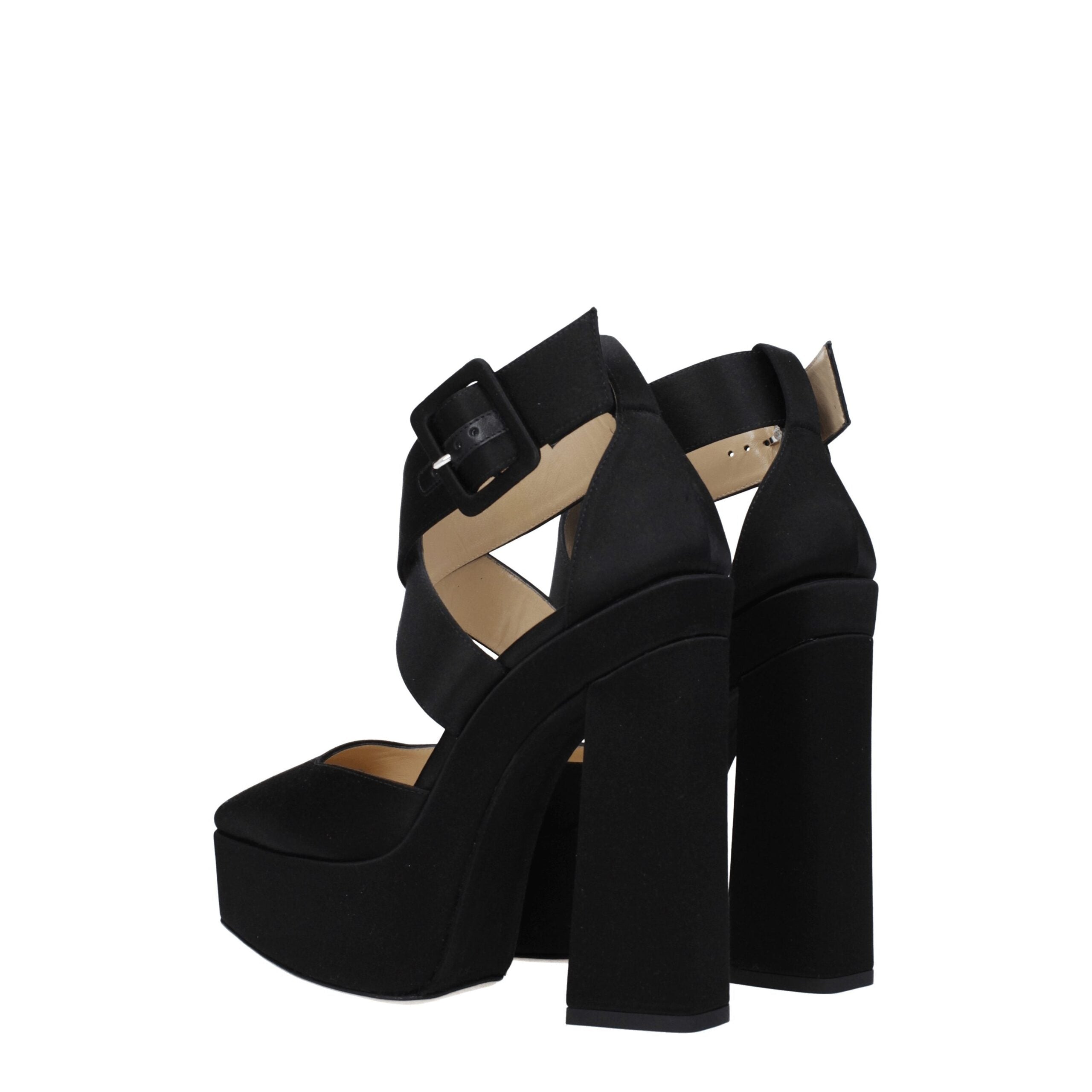 Jimmy Choo Schwarze Satin-Plateaus