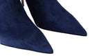 Jimmy Choo Pop Blaue Kristall-Riemen-Stiefel mit Absatz