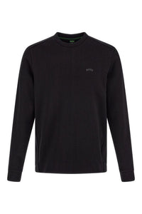 Hugo Boss Elegantes Rundhals-Sweatshirt aus schwarzer Baumwolle