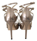 Jimmy Choo Ballet Pink Liquid Mirror Leder Sandalen