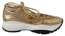Jimmy Choo Golden Glamour Mesh Leder Turnschuhe
