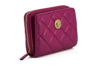 Versace Elegantes Portemonnaie aus gestepptem Leder in Lila