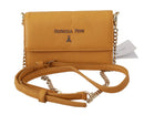 Patrizia Pepe Gelbe Logo-Leder-Schulterriemen-Slingtasche
