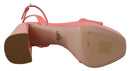 Prada Rosa Lacksandalen Knöchelriemenabsatz Sandale