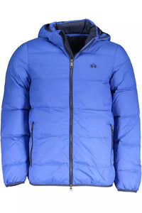La Martina Blaue Jacke Elite mit abnehmbarer Kapuze