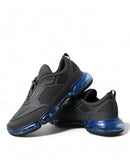 Prada Schwarz Blau Rubber Knit Slip On Low Top Sneakers Schuhe