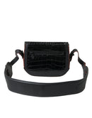 Balenciaga Schwarze Exotenleder Schulter Crossbody Kameratasche