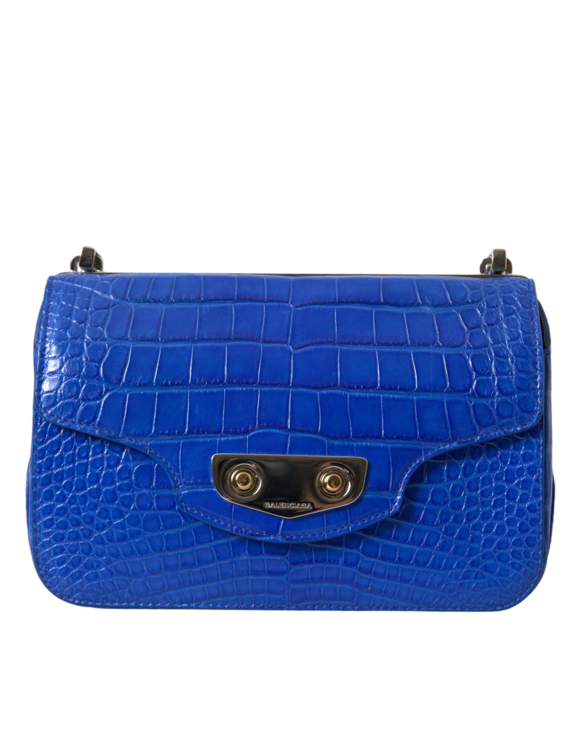 Balenciaga Blaue Exotische Leder Neo Klassische Geldbörse Umhängetasche Handtasche