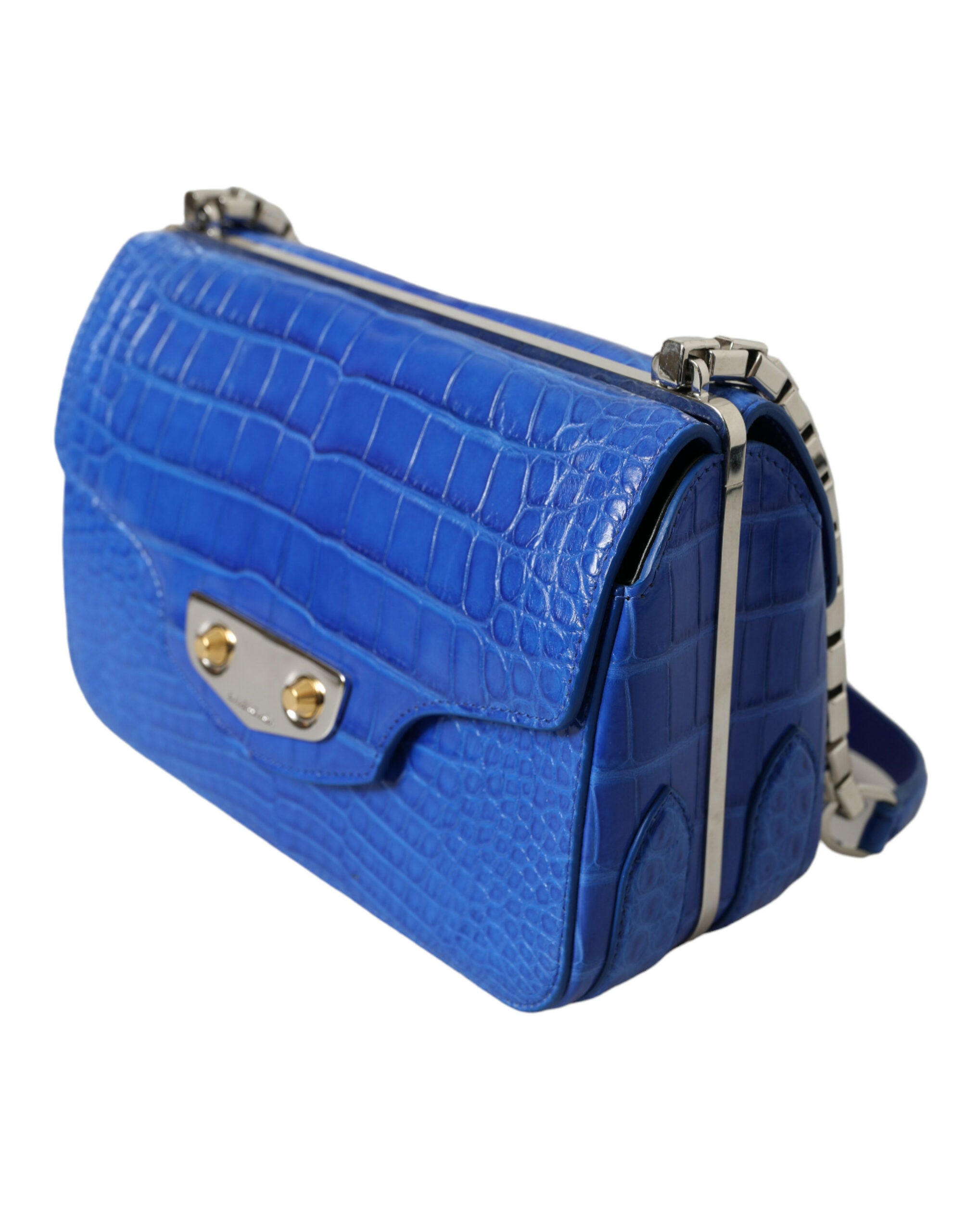 Balenciaga Blaue Exotische Leder Neo Klassische Geldbörse Umhängetasche Handtasche