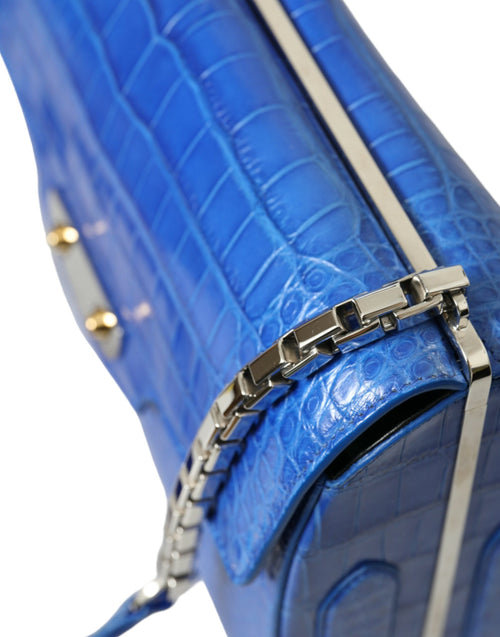 Balenciaga Blaue Exotenleder Neo Classic Kleine Umhängetasche