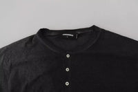 Dsquared² Schwarzer Baumwoll-Leinen Pullover mit langen Ärmeln