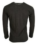 Dsquared² Grauer Baumwoll-Leinen Pullover mit langen Ärmeln