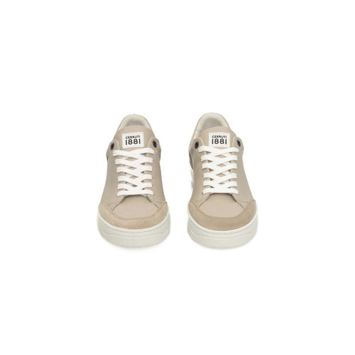 Cerruti 1881 Beige Women's Platform Sneakers in Cowhide Leather