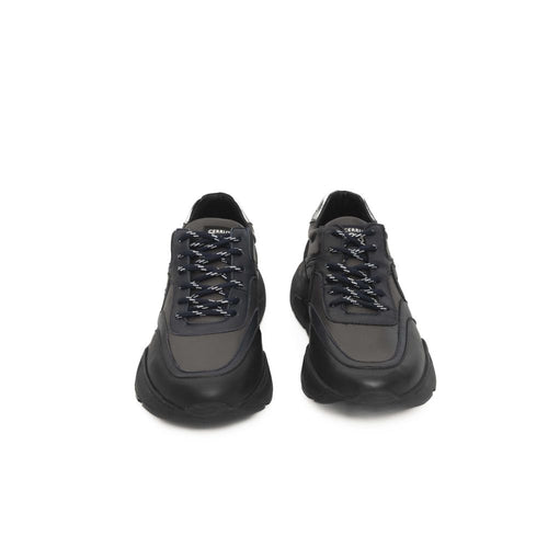 Cerruti 1881 Blue Cowhide Leather Men's Sneakers