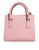 Versace Pinke Crossbody-Tasche mit kleinem Griff aus genarbtem Kalbsleder
