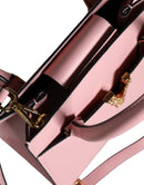 Versace Pinke Crossbody-Tasche mit kleinem Griff aus genarbtem Kalbsleder