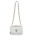 Versace Weiße Mini-Nappaleder-Crossbody-Umhängetasche