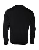 Versace Schwarzes Medusa Fleece-Baumwoll-Rundhals-Sweatshirt Pullover
