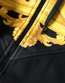 Versace Schwarzer Medusa Druck Baumwolle Full Zip HoodieSweatshirt Sweater
