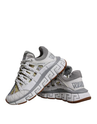 Versace Weiß Trigreca Barocco Druck Low Top Turnschuhe Schuhe