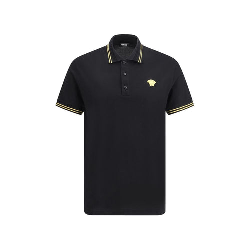 Versace Schwarzes Baumwoll-Poloshirt