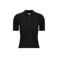 Courrèges Schwarzes Viskose-Poloshirt