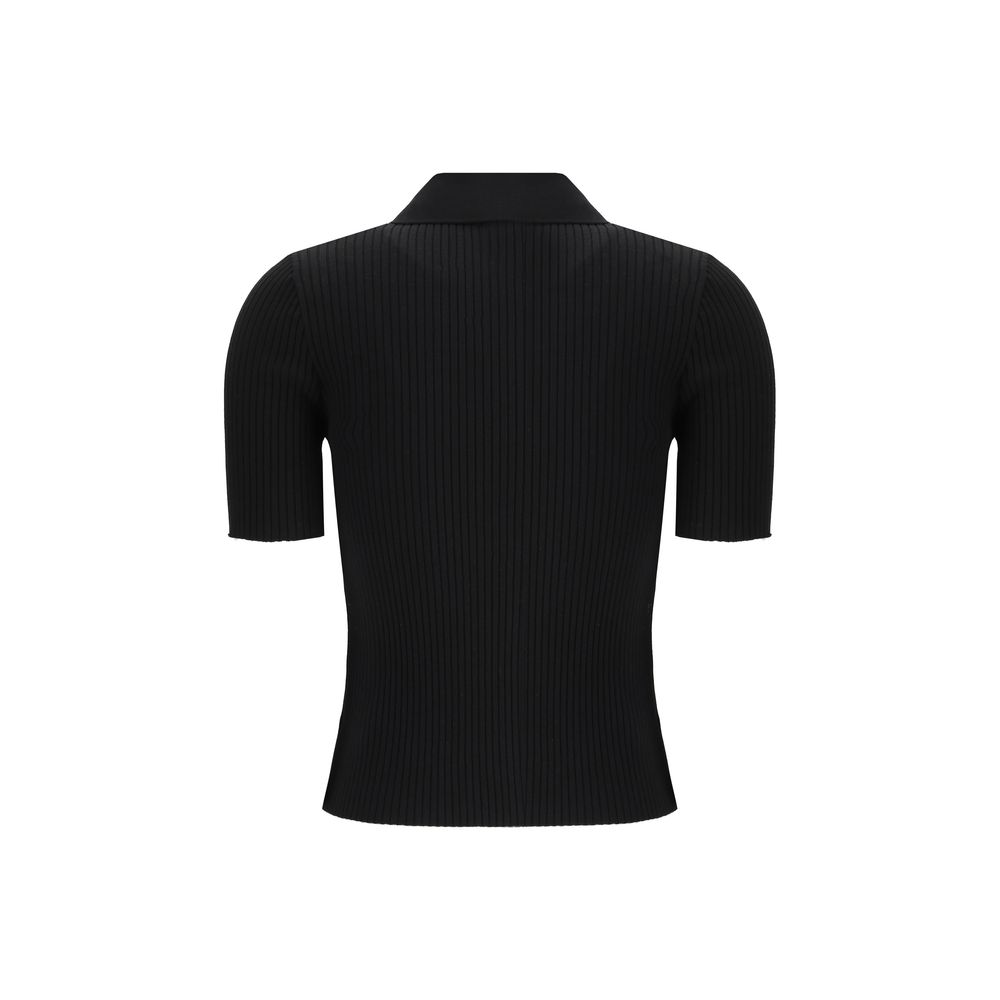 Courrèges Schwarzes Viskose-Poloshirt