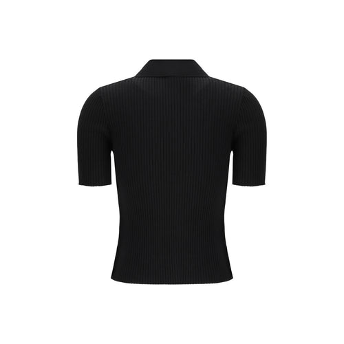 Courrèges Schwarzes Viskose-Poloshirt