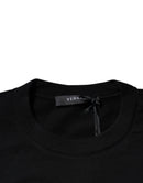Versace Schwarzer Pullover mit Medusa-Stickerei und Rundhalsausschnitt