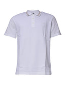 Versace white polo shirt with viscose collar for men with short sleeves