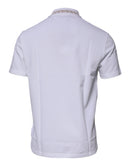 Versace white polo shirt with viscose collar for men with short sleeves