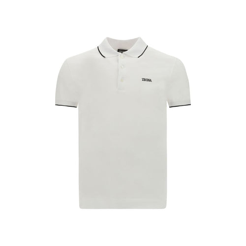 ZEGNA polo shirt made of white elastane