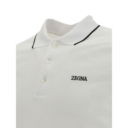 ZEGNA polo shirt made of white elastane