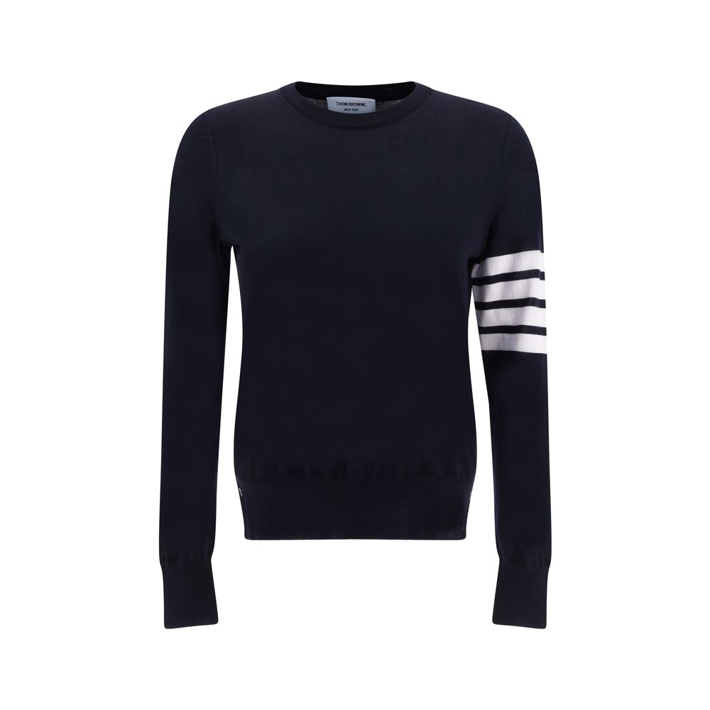 Thom Browne Blauer Fleece-Wollpullover