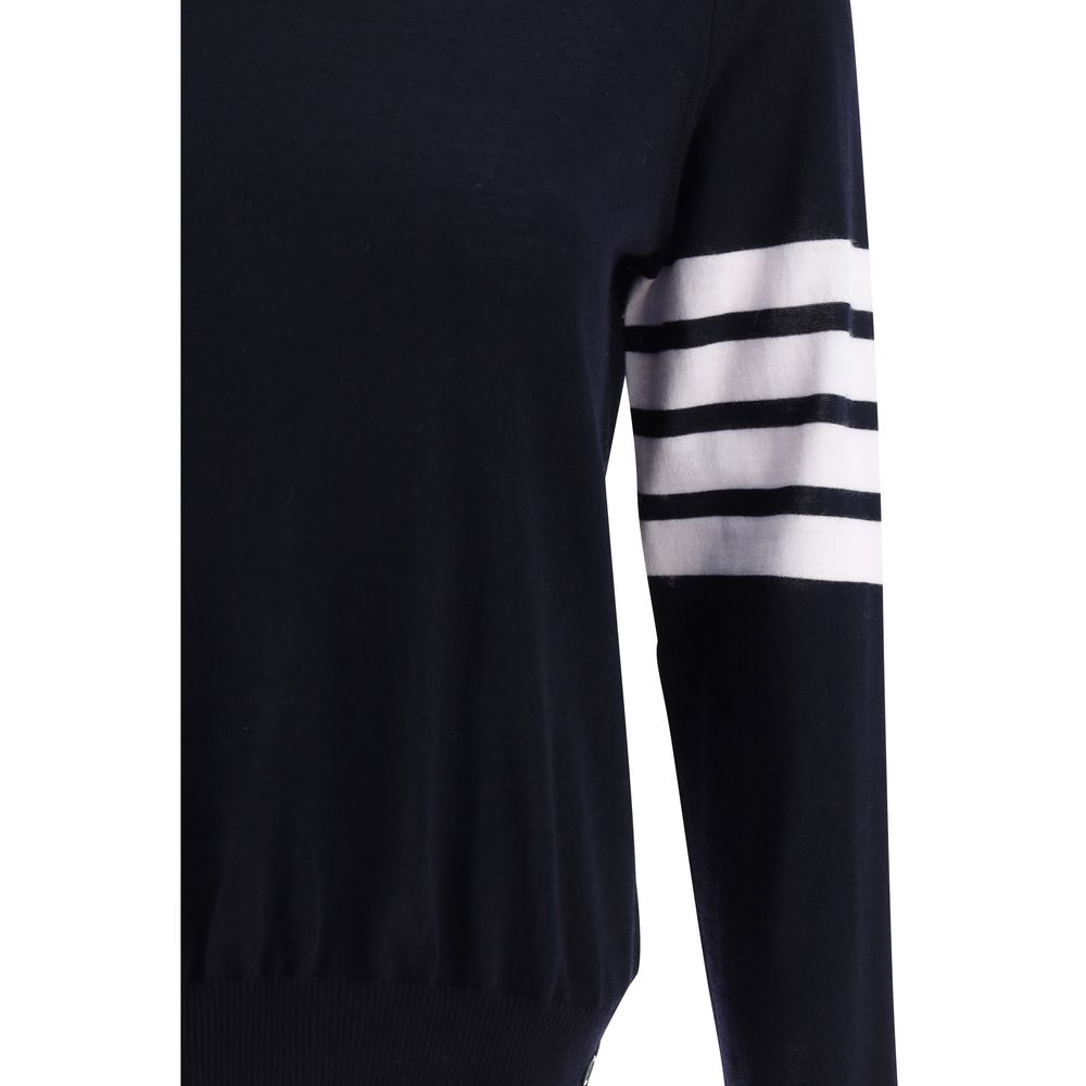 Thom Browne Blauer Fleece-Wollpullover