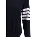 Thom Browne Blauer Fleece-Wollpullover