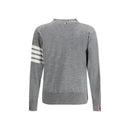 Thom Browne Graue Wollfleece-Strickjacke