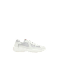 Prada White Calfskin Bos Taurus Low-Top Sneakers