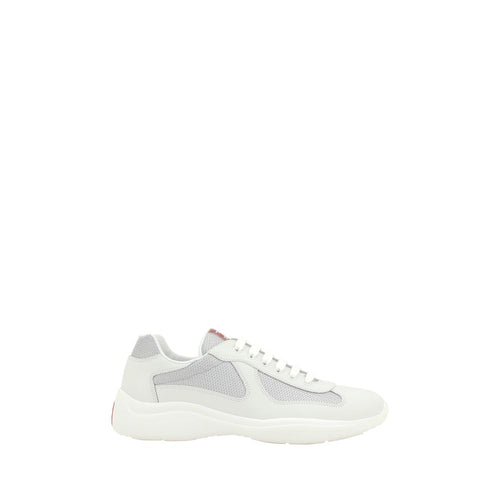 Prada White Calfskin Bos Taurus Low-Top Sneakers
