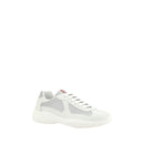 Prada White Calfskin Bos Taurus Low-Top Sneakers
