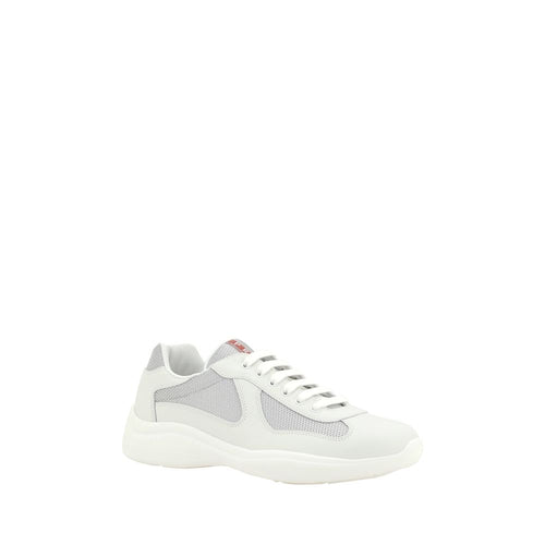 Prada White Calfskin Bos Taurus Low-Top Sneakers