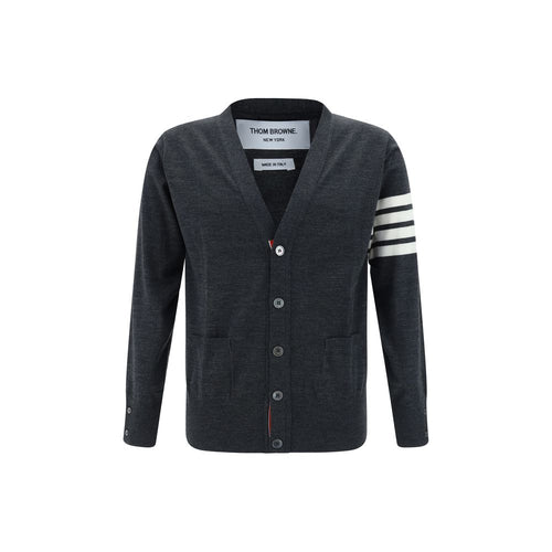 Thom Browne Grauer Wollfleece-Cardigan