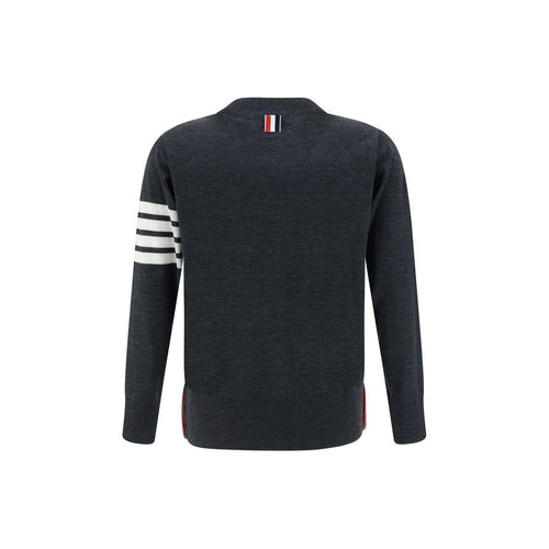 Thom Browne Grauer Wollfleece-Cardigan