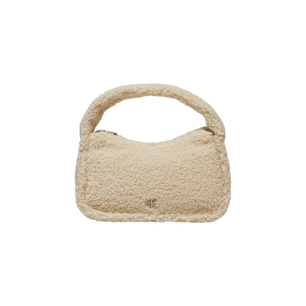 Calvin Klein Jeans Cremefarbene Handtasche aus recyceltem Polyester